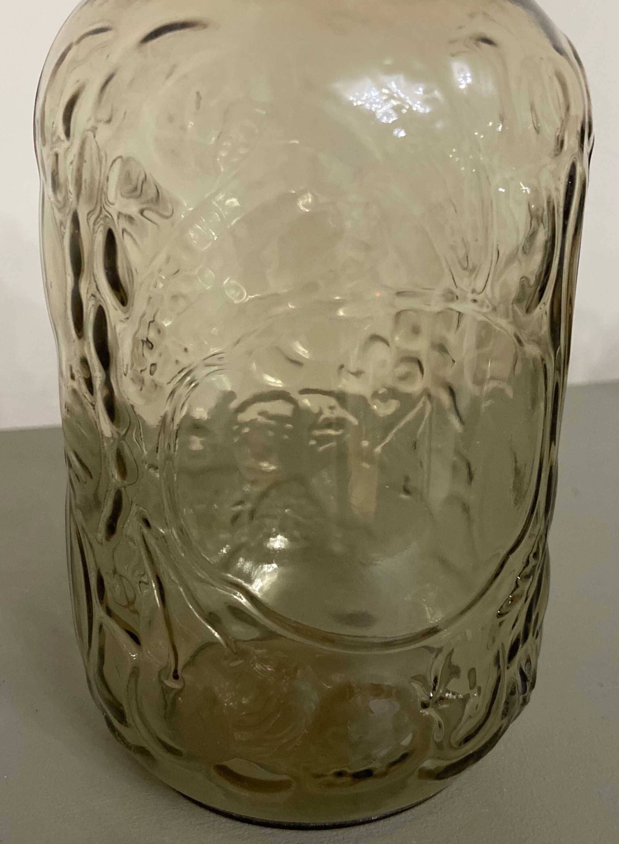 Vintage smoked glass jar