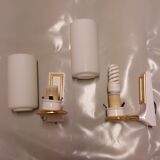 White and gold ceramic wall light