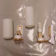 White and gold ceramic wall light