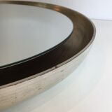 Silver mirror in curved wood 66.5 x 66.5 cm