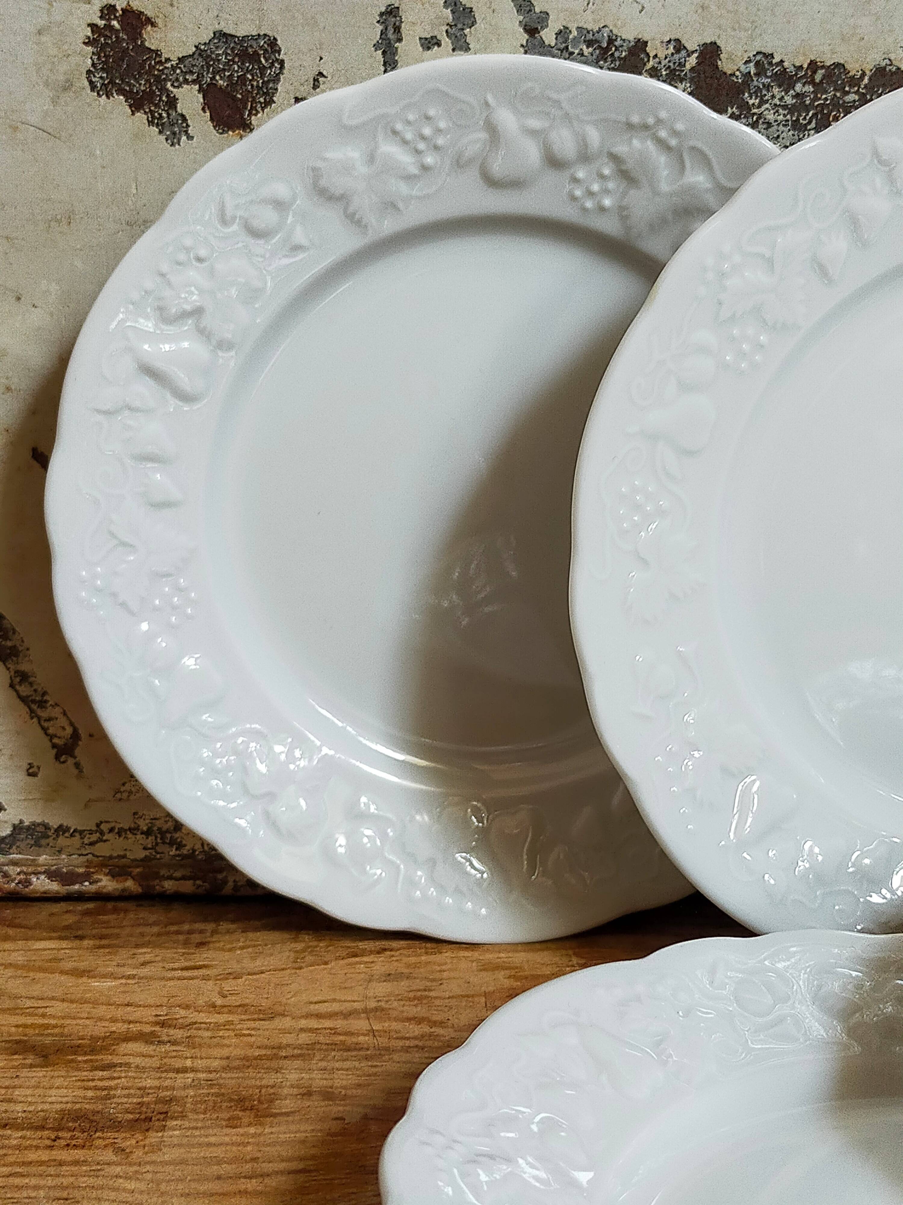 Six vintage Philippe Deshoulières Limoges California porcelain bread plates