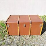 Large vintage arched travel storage trunk