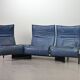 Vico Magistretti Canapé 3 places flexible Cassina en cuir bleu « Veranda », Italie