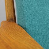 1950s solid oak armchair, Czechoslovakia