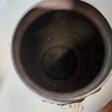 Art Deco vase in repoussé tin Signed Houzeaux Floral decoration 30 cm