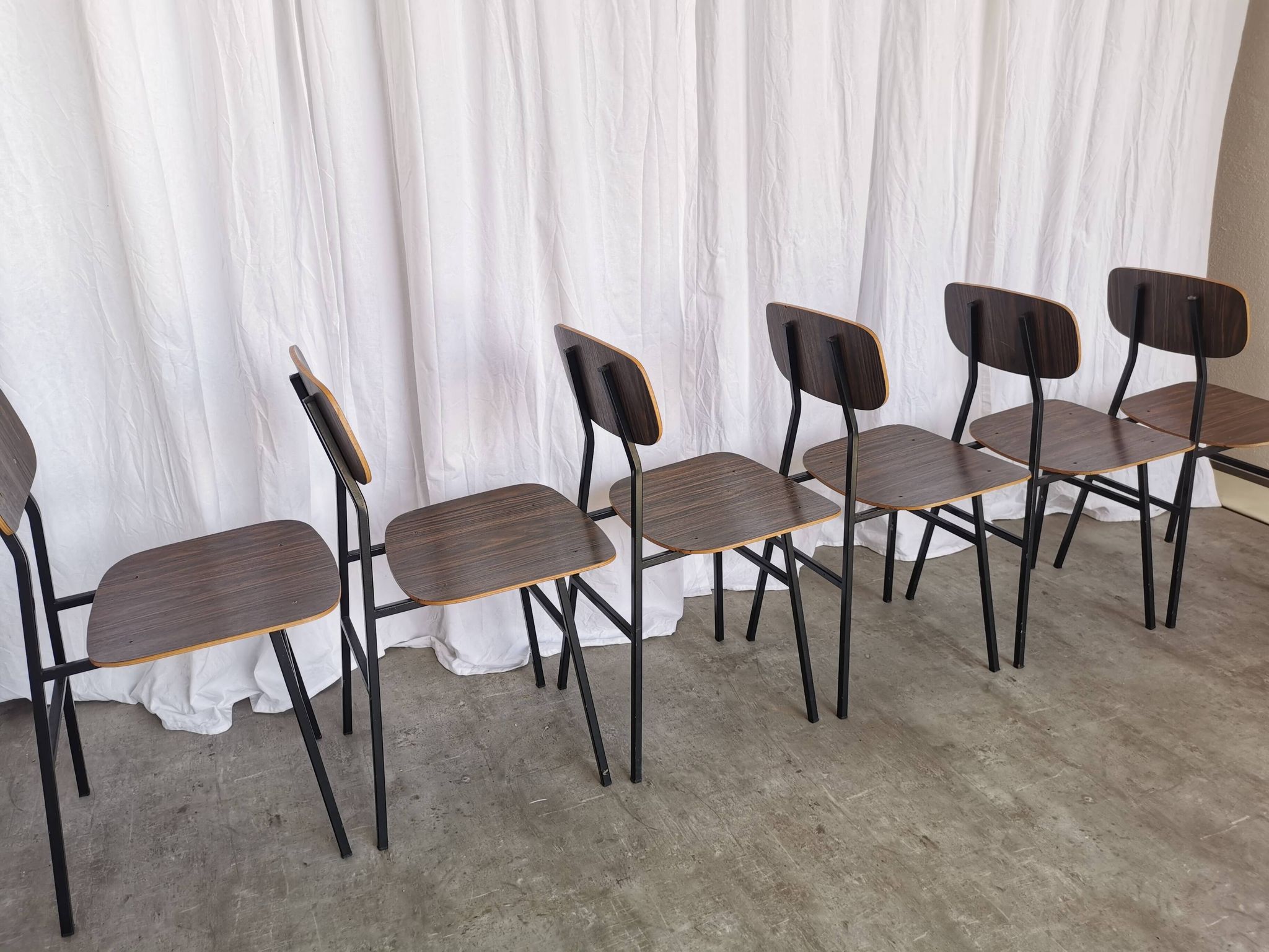 Vintage Industrial School Chairs - STOL Kamnik - 70s Yugoslavia - Set of 6