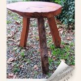 Solid wood tripod side table