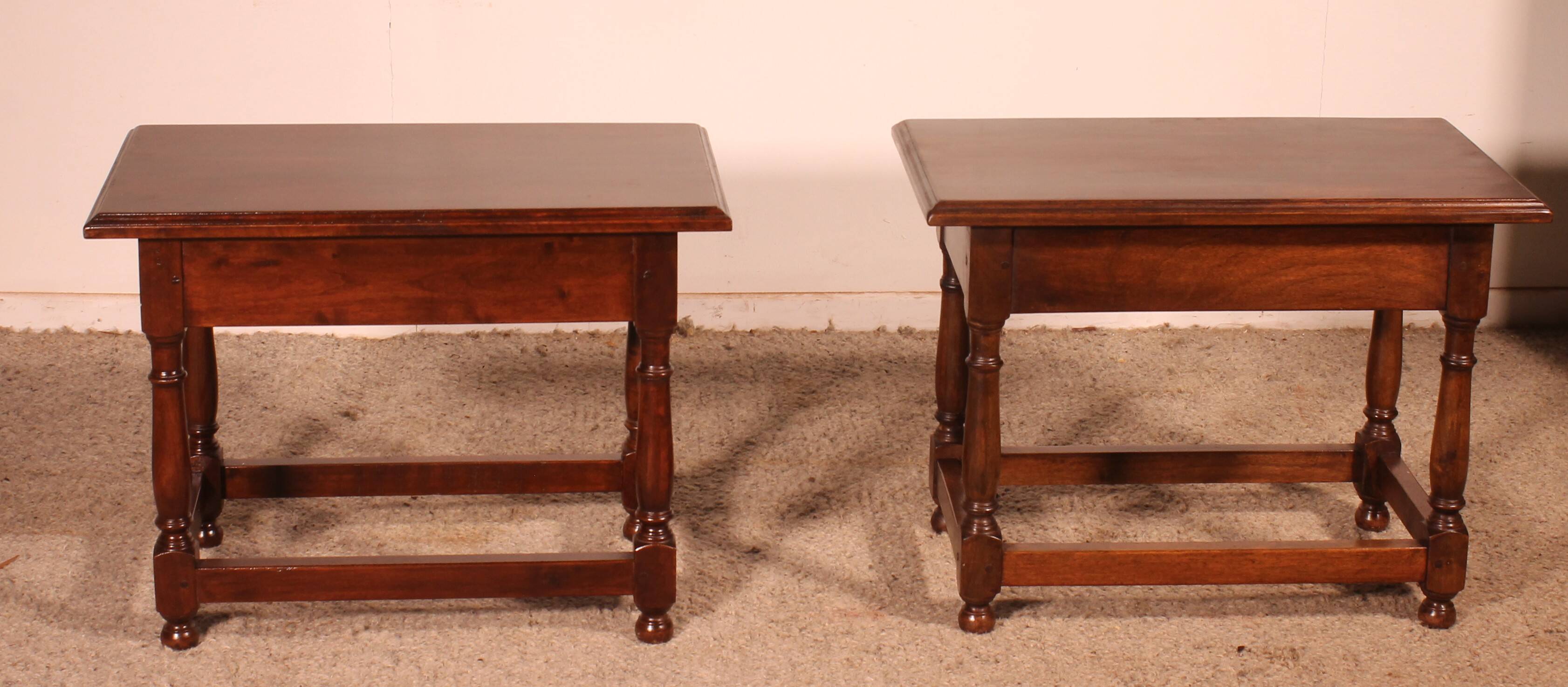 pair of Spanish walnut bedside tables or side tables