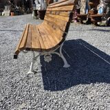 Antique garden bench made of cast iron and oak slats