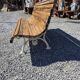 Antique garden bench made of cast iron and oak slats