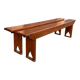 2 solid wood benches - farmhouse benches