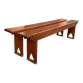 2 solid wood benches - farmhouse benches