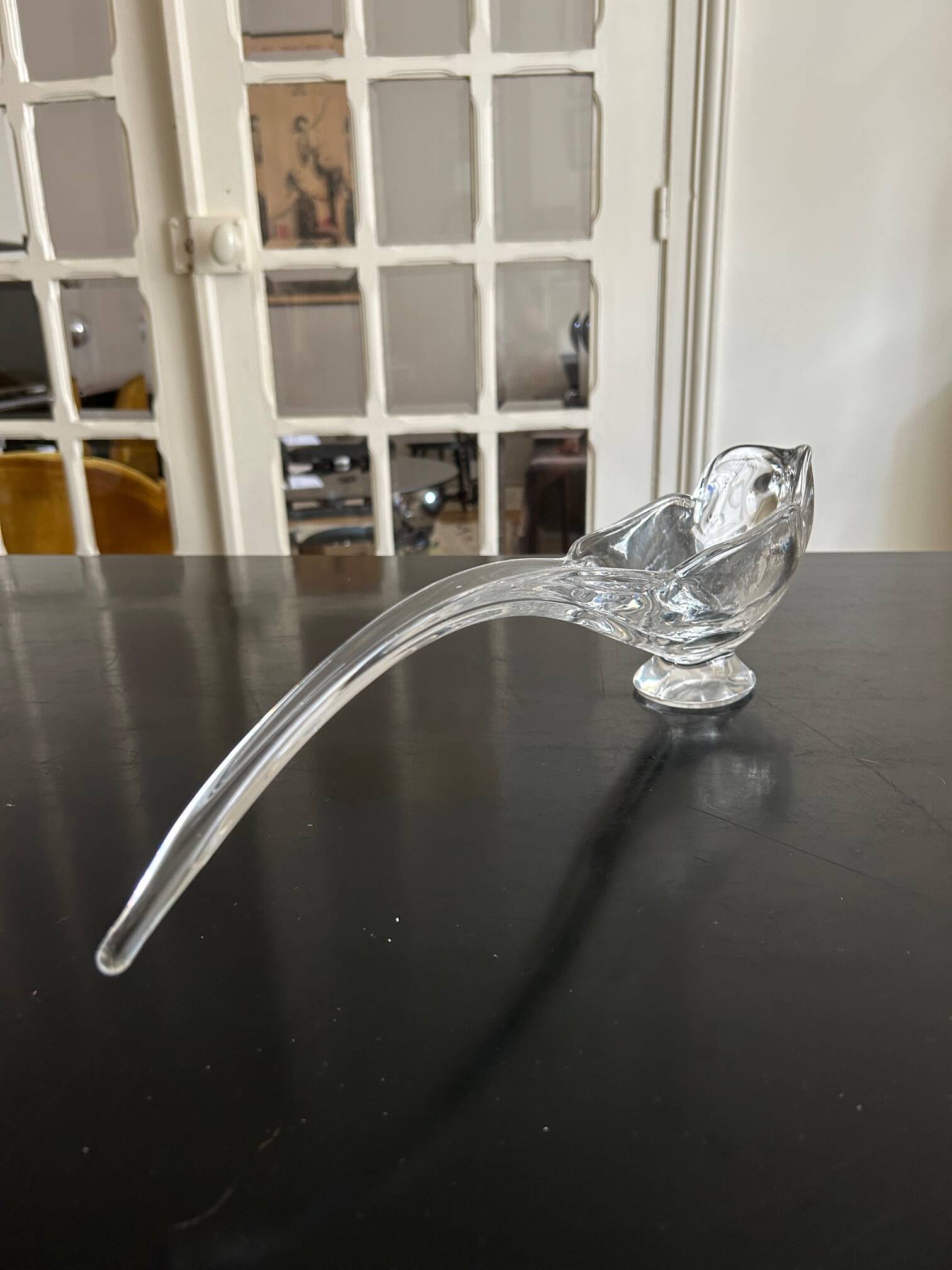 large crystal bird bowl