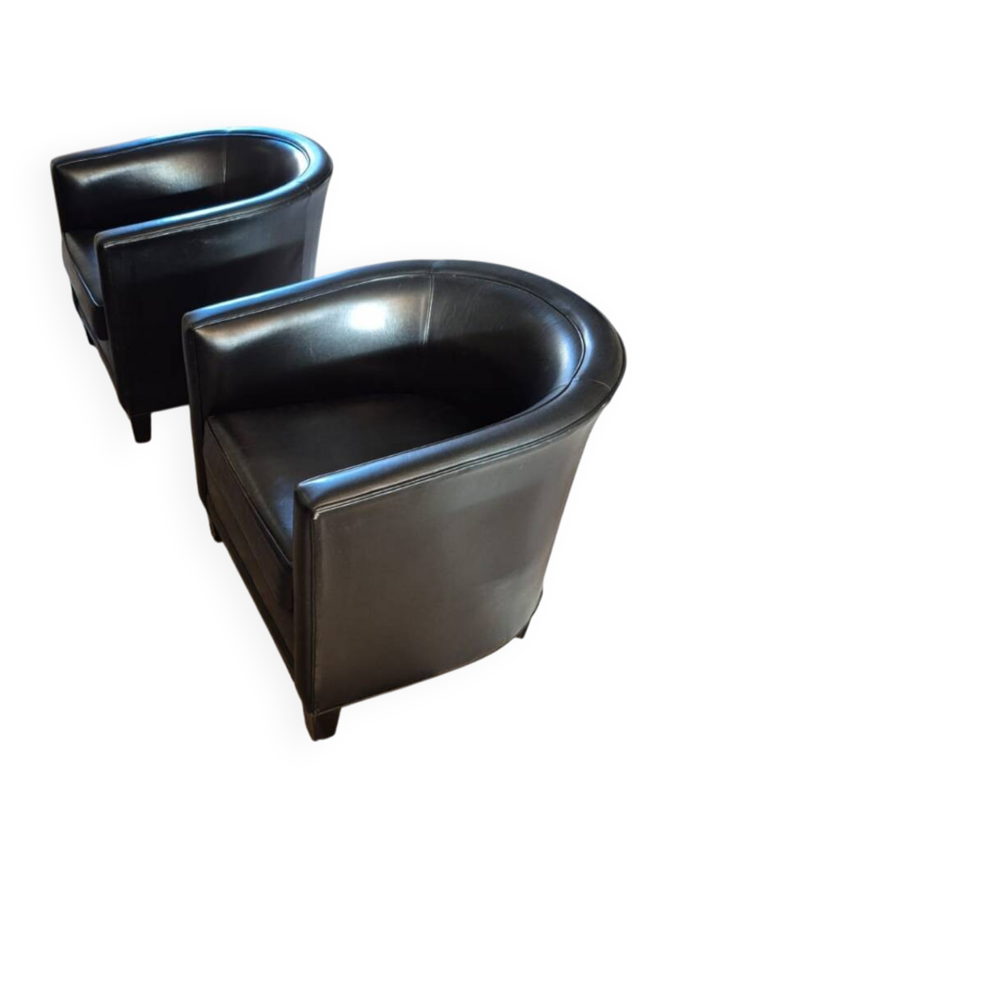 Set of 2 leather armchairs