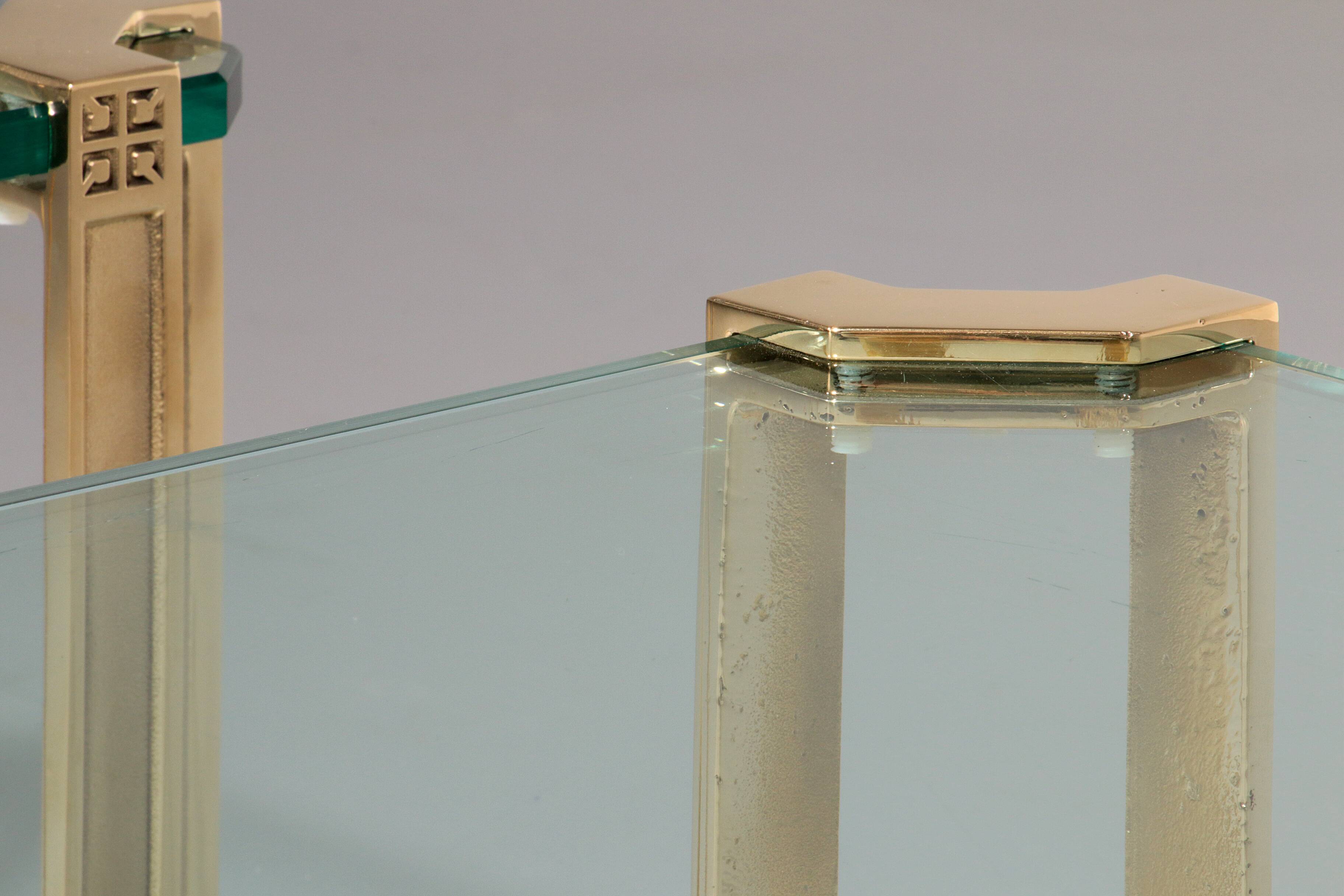 Peter Ghyczy high-gloss brass T24 side tables, 1970s (40x40x45)