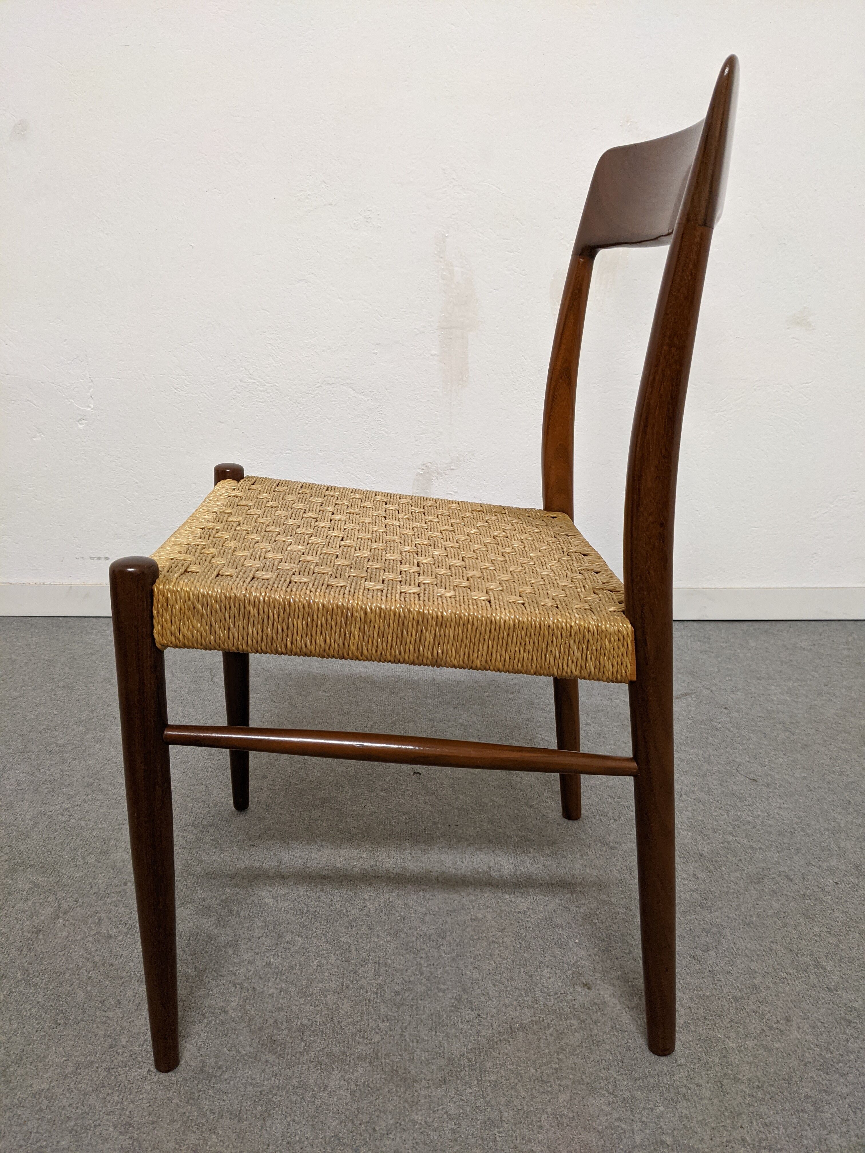 Pair of Danish chairs in teak and rope from the 60s/70s