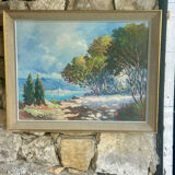 Mediterranean Landscape Painting Signed by Mr. Sabido