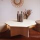Table basse travertin vintage octogonale
