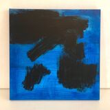 Tableau bleu noir abstrait