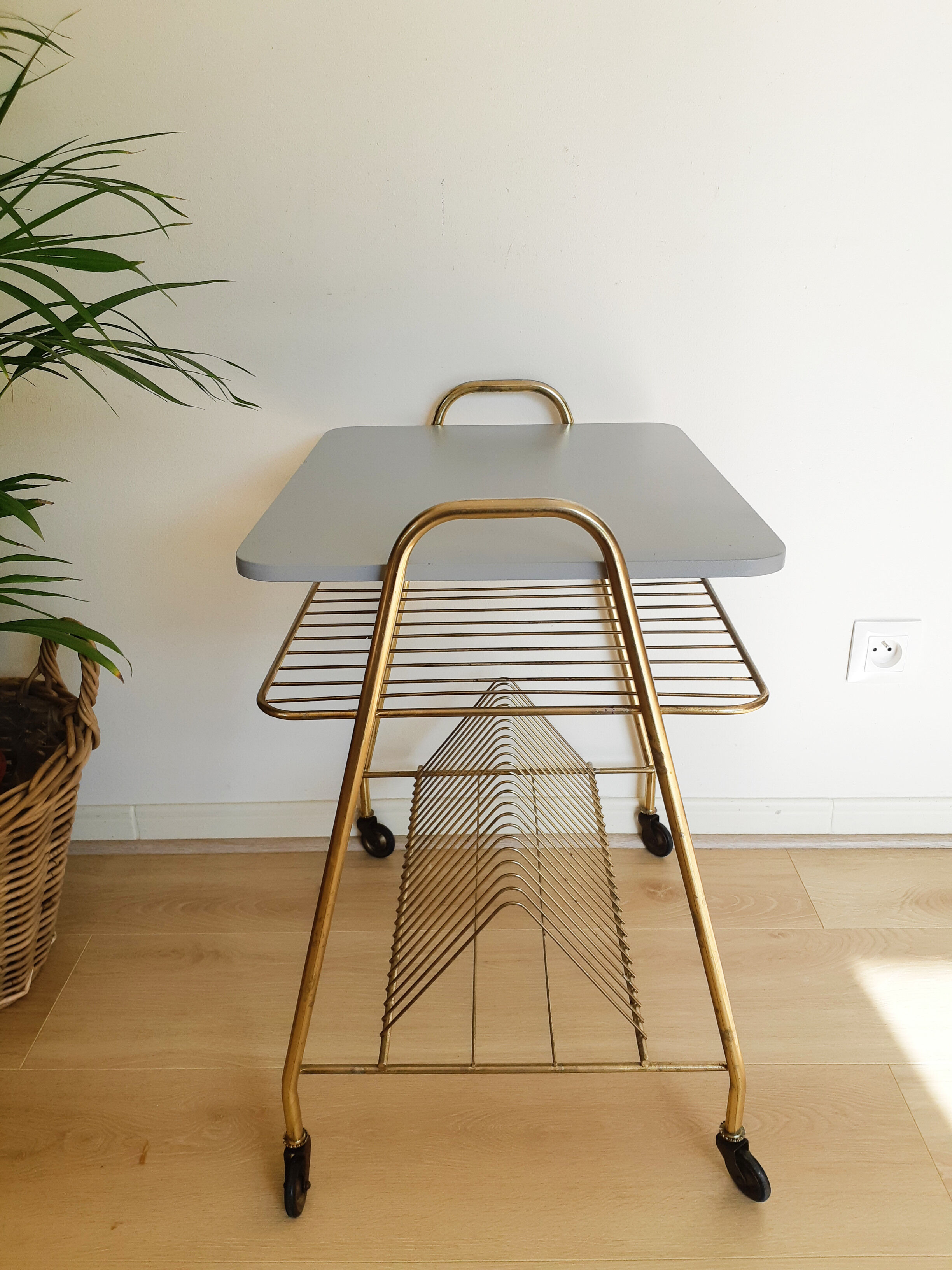 Table vinyl door, electrophone holder, record player, magazine holder, 50s