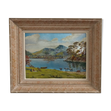 Painting by the lake metallic Painting by Henri de Nac
