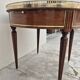 Louis XVI style mahogany bouillotte table in marquetry and bronze
