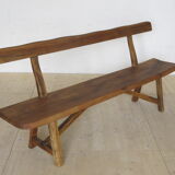Oiled solid elm backrest bench