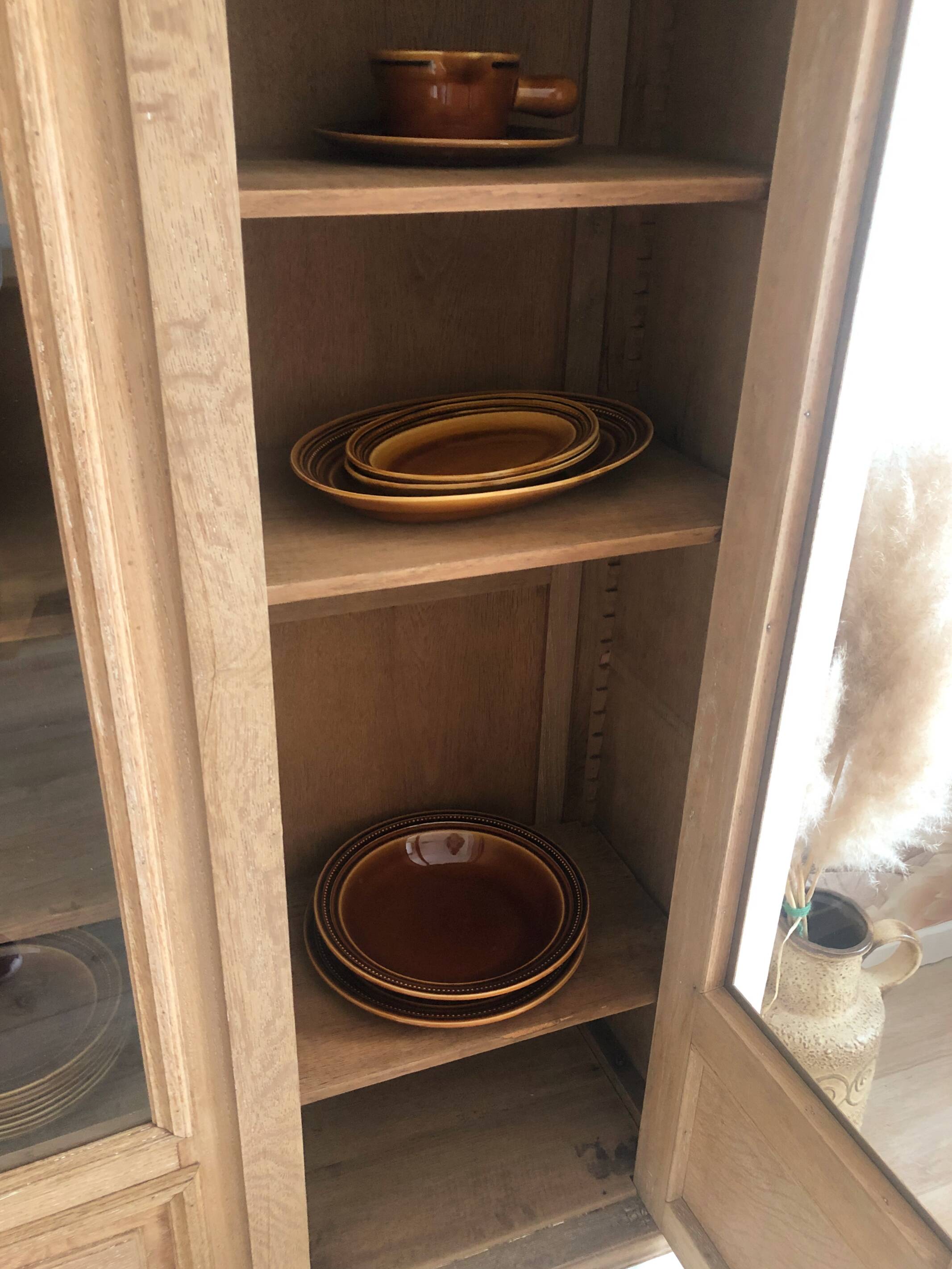 Vitrine / Bibliothèque vintage en chêne massif