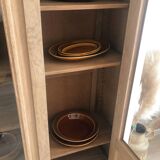 Vintage solid oak display cabinet / bookcase