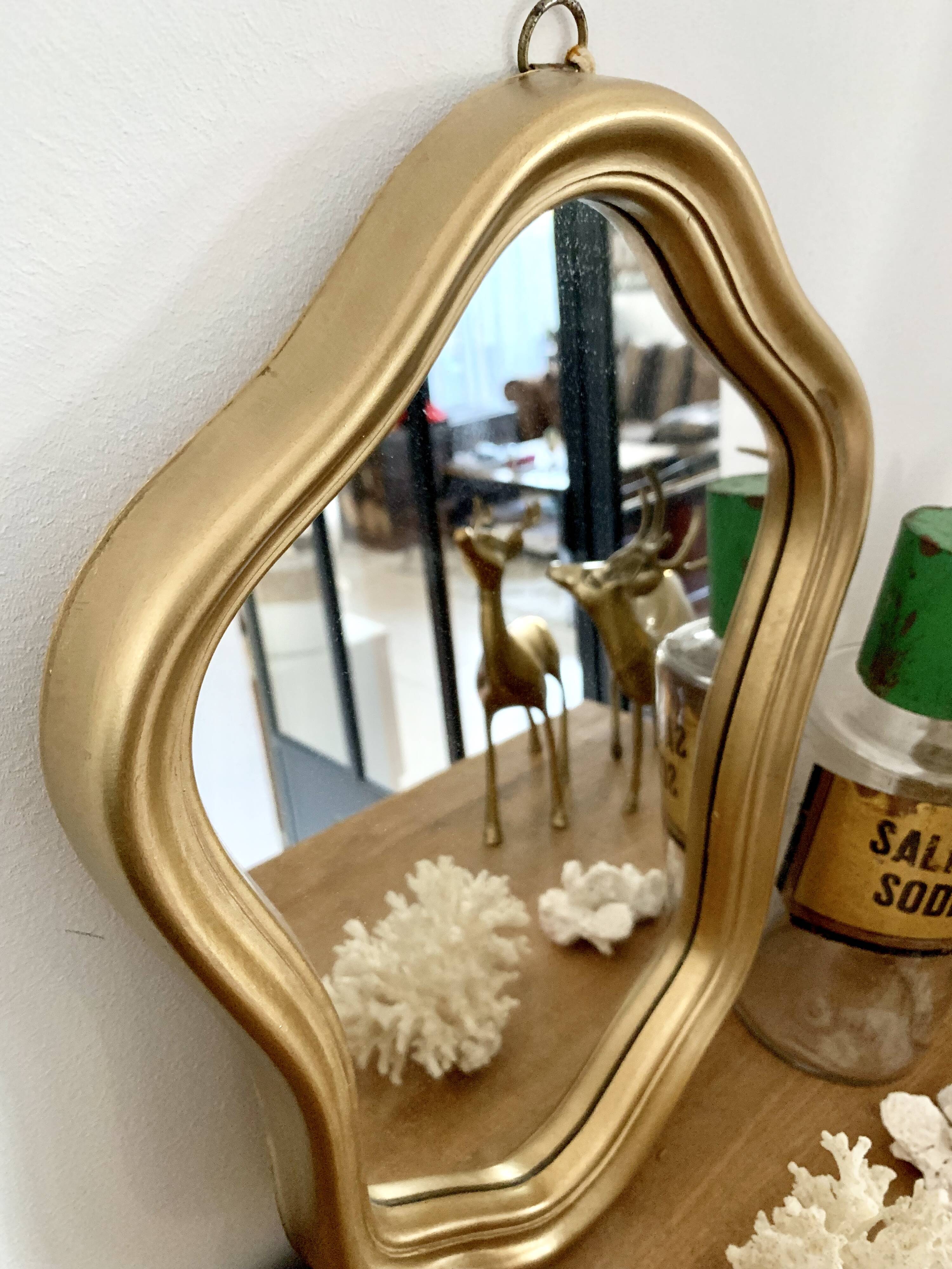 Old vintage gilded mirror