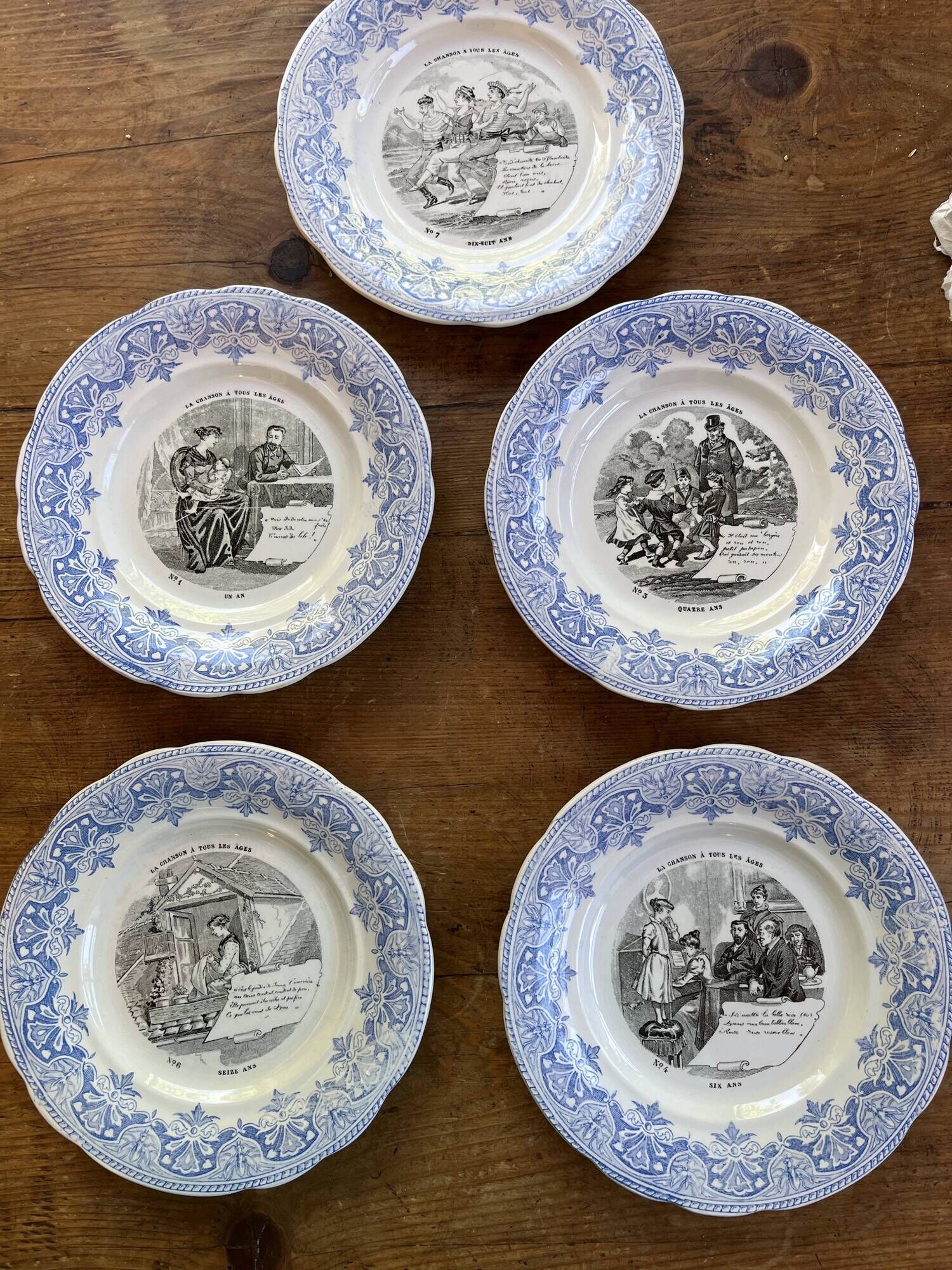Talking Creil and Montereau set of plates