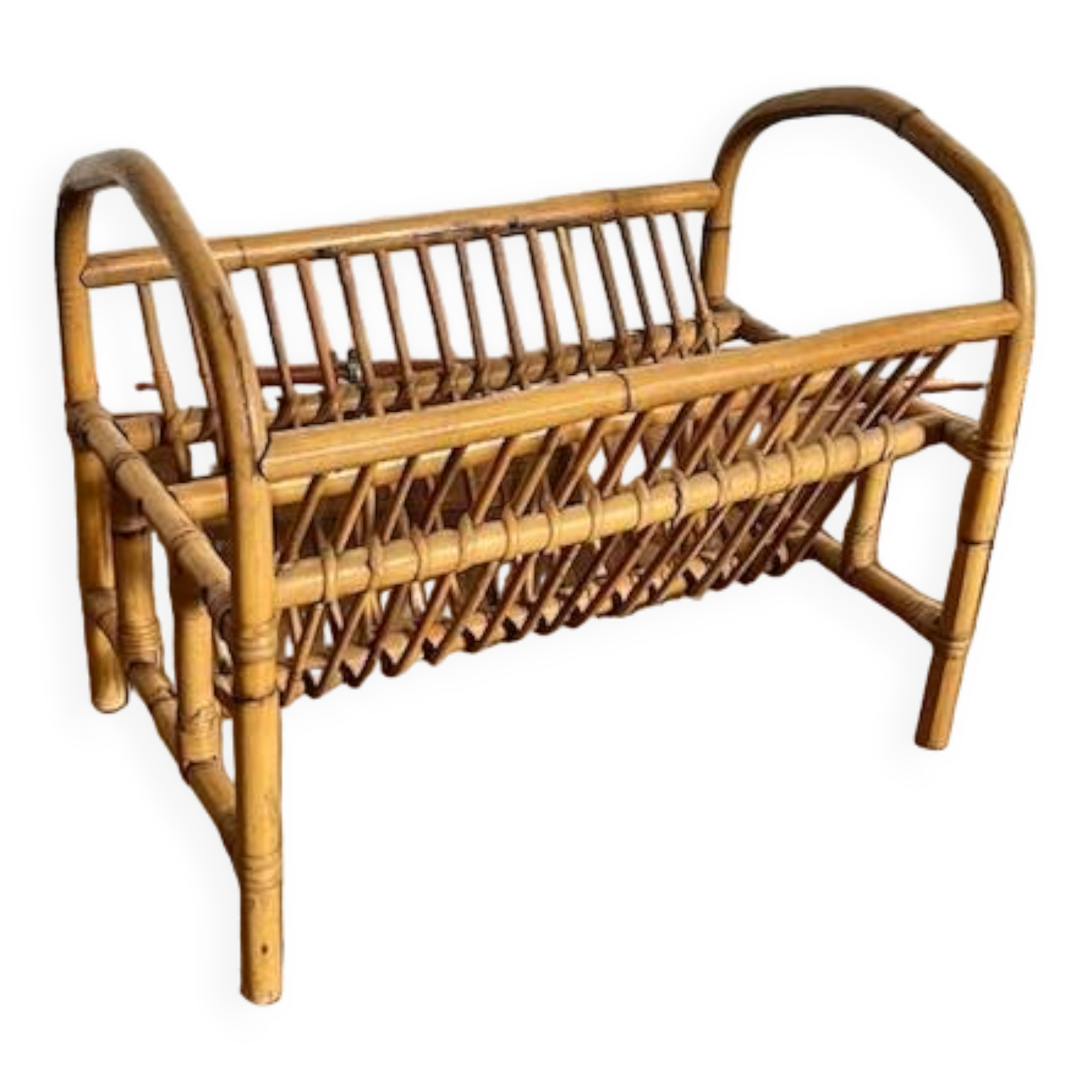 Rattan magazine rack