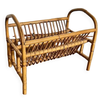 Rattan magazine rack