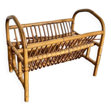 Rattan magazine rack