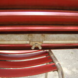 Garden table and two vintage canvas chairs 50/60