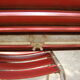 Garden table and two vintage canvas chairs 50/60