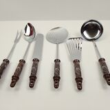 6 kitchen utensils brown ceramic sleeves