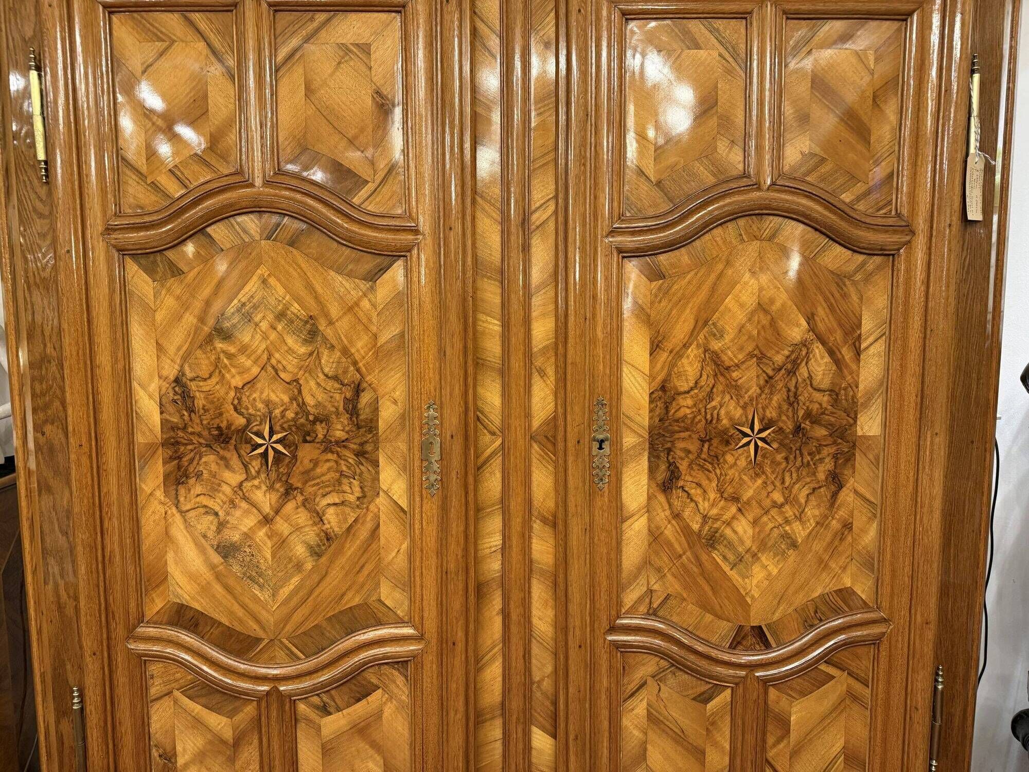 Large Baroque Wardrobe, Oak & Walnut Marquetry, Germany, ca. 1780