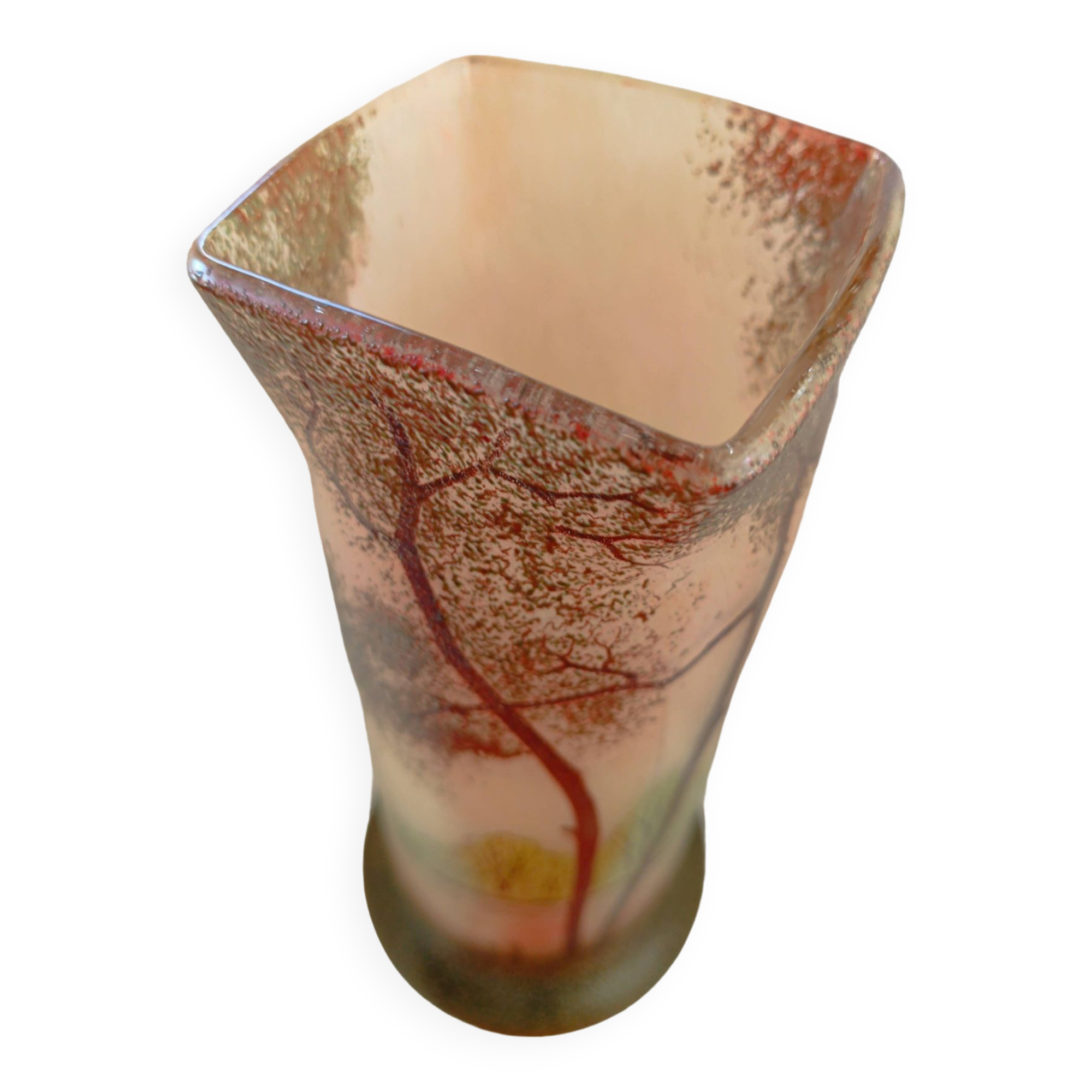 Legras vase, acid-etched decoration, early 20th century.