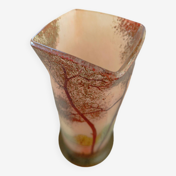 Early 20th century vase, Legras. Acid-etched decoration.