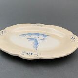 Pair of polylobed dishes XIXth decoration of dragon and bird
