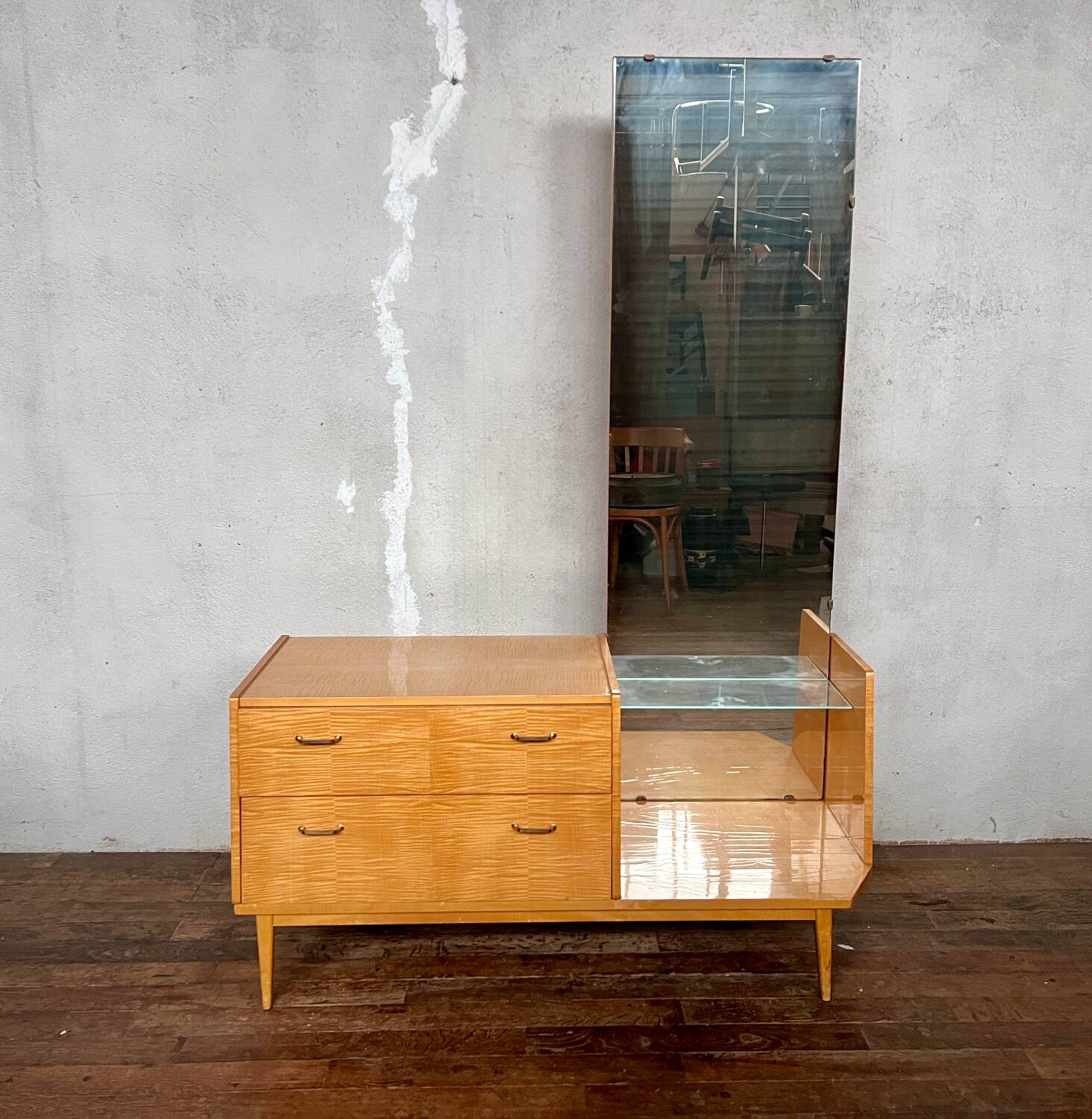 Vintage dressing table, in birch, dressing table / entrance furniture