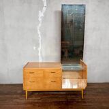 Coiffeuse vintage, en bouleau, table de toilette / meuble d'entrée