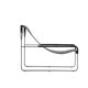 Classic Minimalist Contemporary Chaise Longue Smoke Black Metal and Black Leather