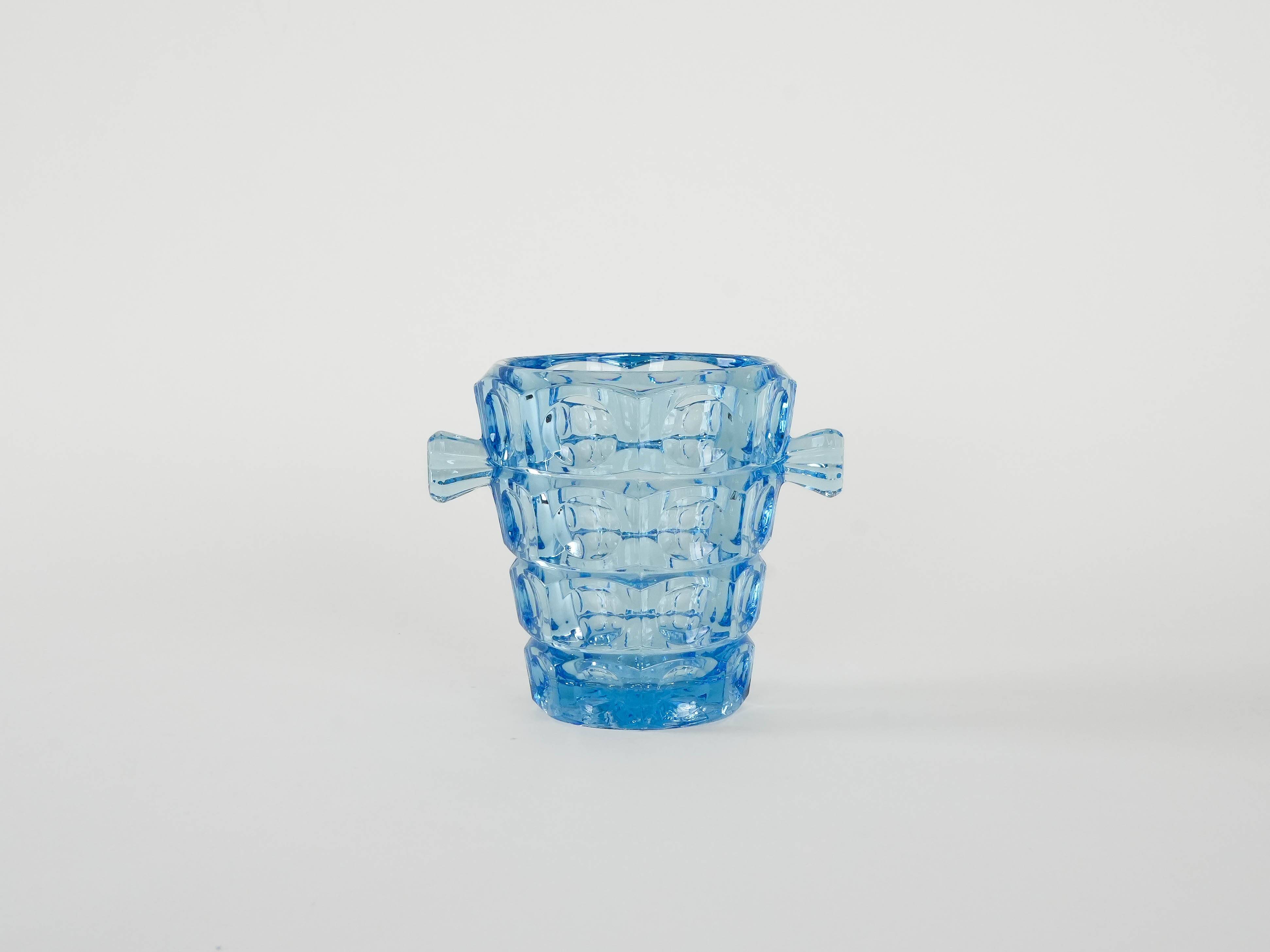 Ice bucket Rosice, Czech design, 1950s, manufacturer: Sklo Union, designer: