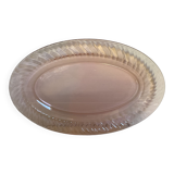 Plat ovale verre rose modèle rosaline arcoroc