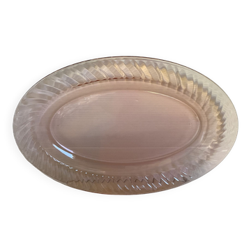 Plat ovale verre rose modèle rosaline arcoroc