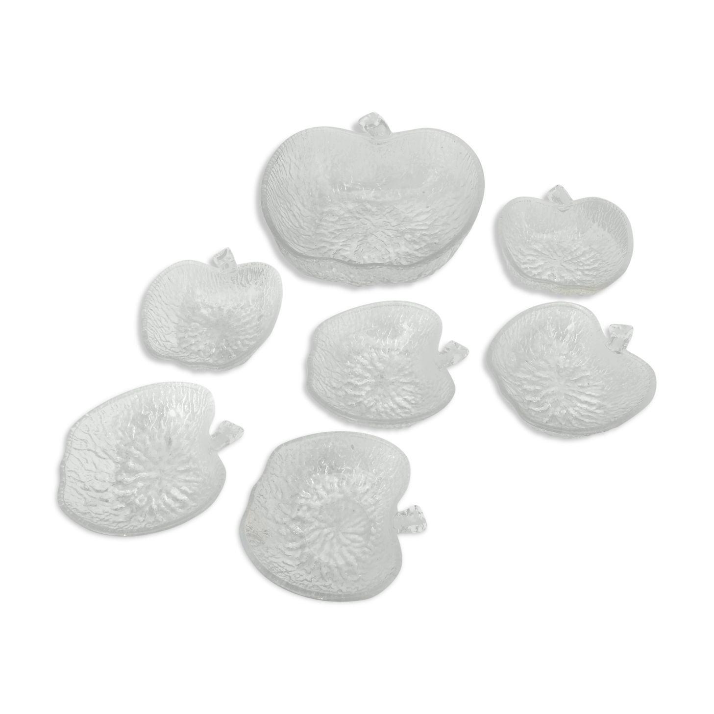 Apple salad and 6 cups