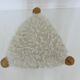 Scandinavian stool "mountain chalet" tripod wood, seat in vintage moumoute