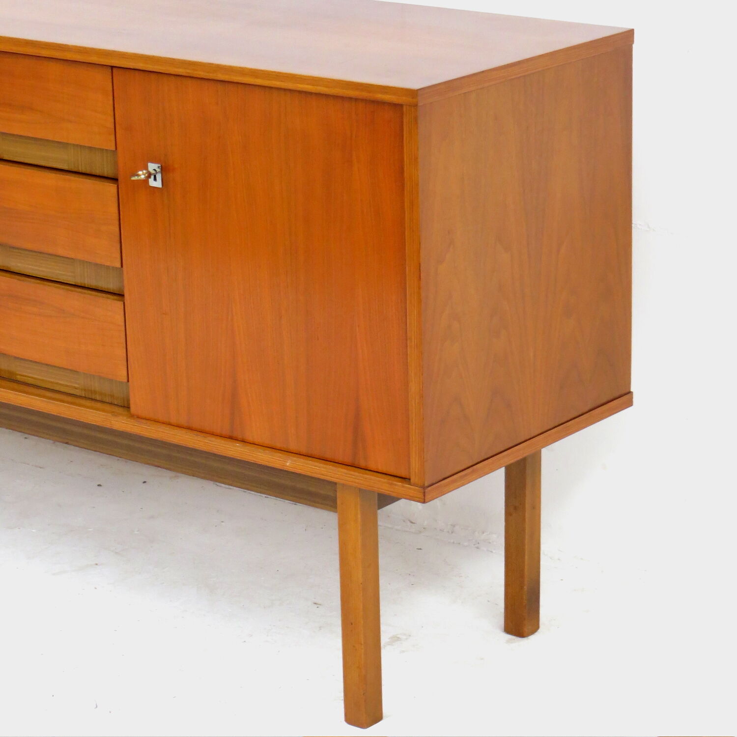 Vintage mid century modern minimalist sideboard in walnut, 1960s